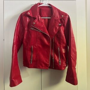 red leather jacket